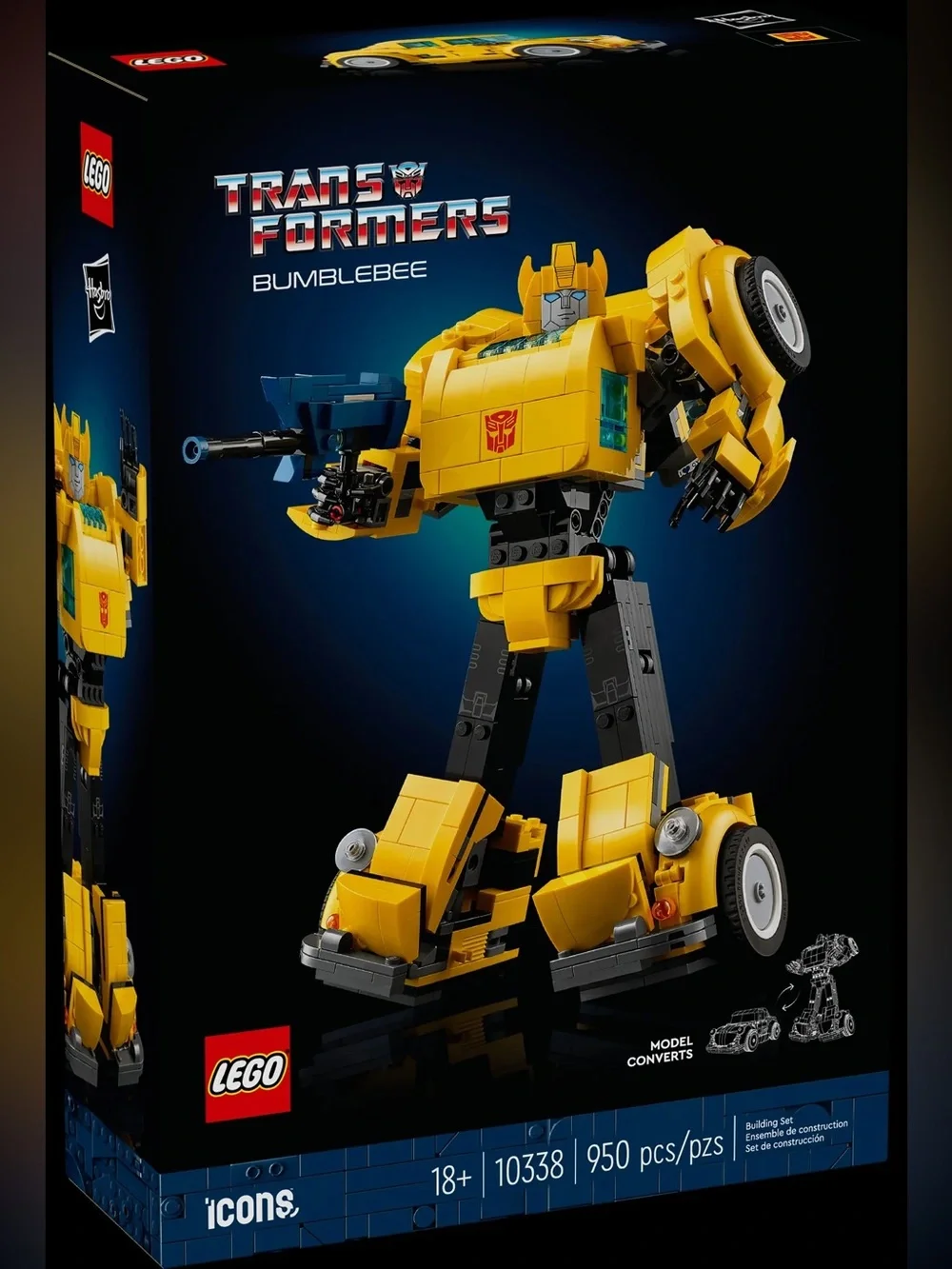 Lego Yellow & Black Bumblebee Mech Transformer with Blue Blaster